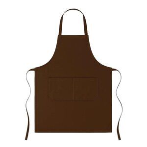 Brown Adjustable Apron with Pockets – Unisex Polyester Apron for Cooking, Crafts